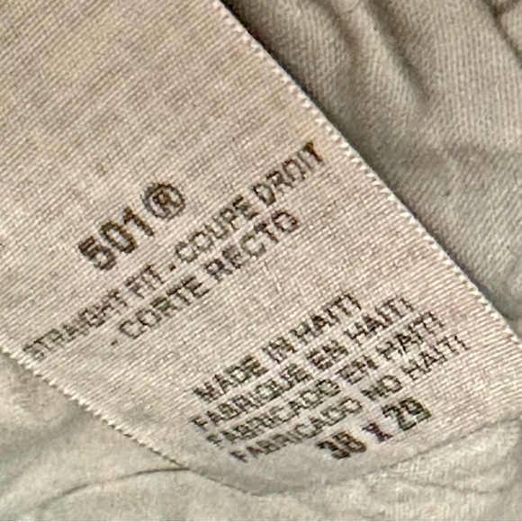 Levis Mens Sz 38x29 Classic 501 Original Button Fly Denim Blue Jeans Americana - Picture 6 of 10